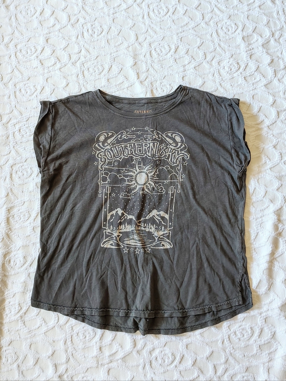Shyanne Western Graphic Boxy Tee Large L